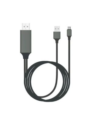 HDMI naar USB-C en USB A 2 meter Zwart