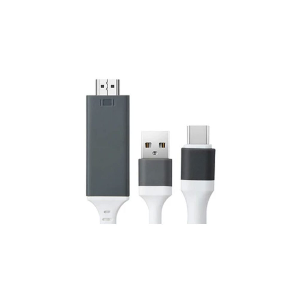 HDMI naar USB-C en USB A 2 meter Wit