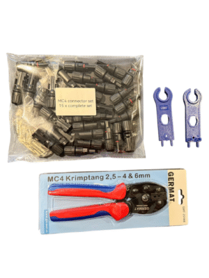 Germat MC4 Connector Set 15 stuks incl. krimptang en sleutels