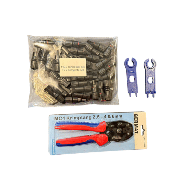 Germat MC4 Connector Set 15 stuks incl. krimptang en sleutels