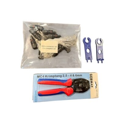 Germat MC4 Connector Set 5 stuks incl. krimptang en sleutels
