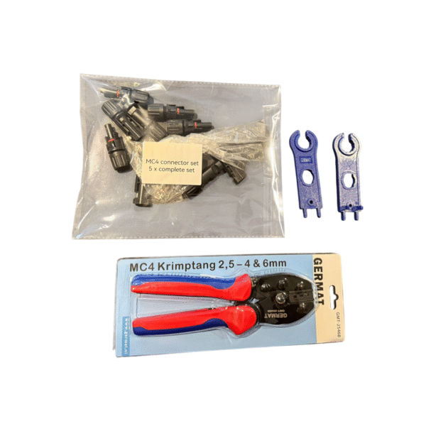 Germat MC4 Connector Set 5 stuks incl. krimptang en sleutels