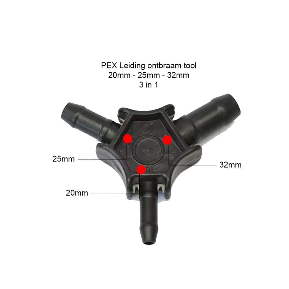 PEX Buis Ontbramer 20mm-25mm-32mm 3 in 1 ( Uponor henco en meer )
