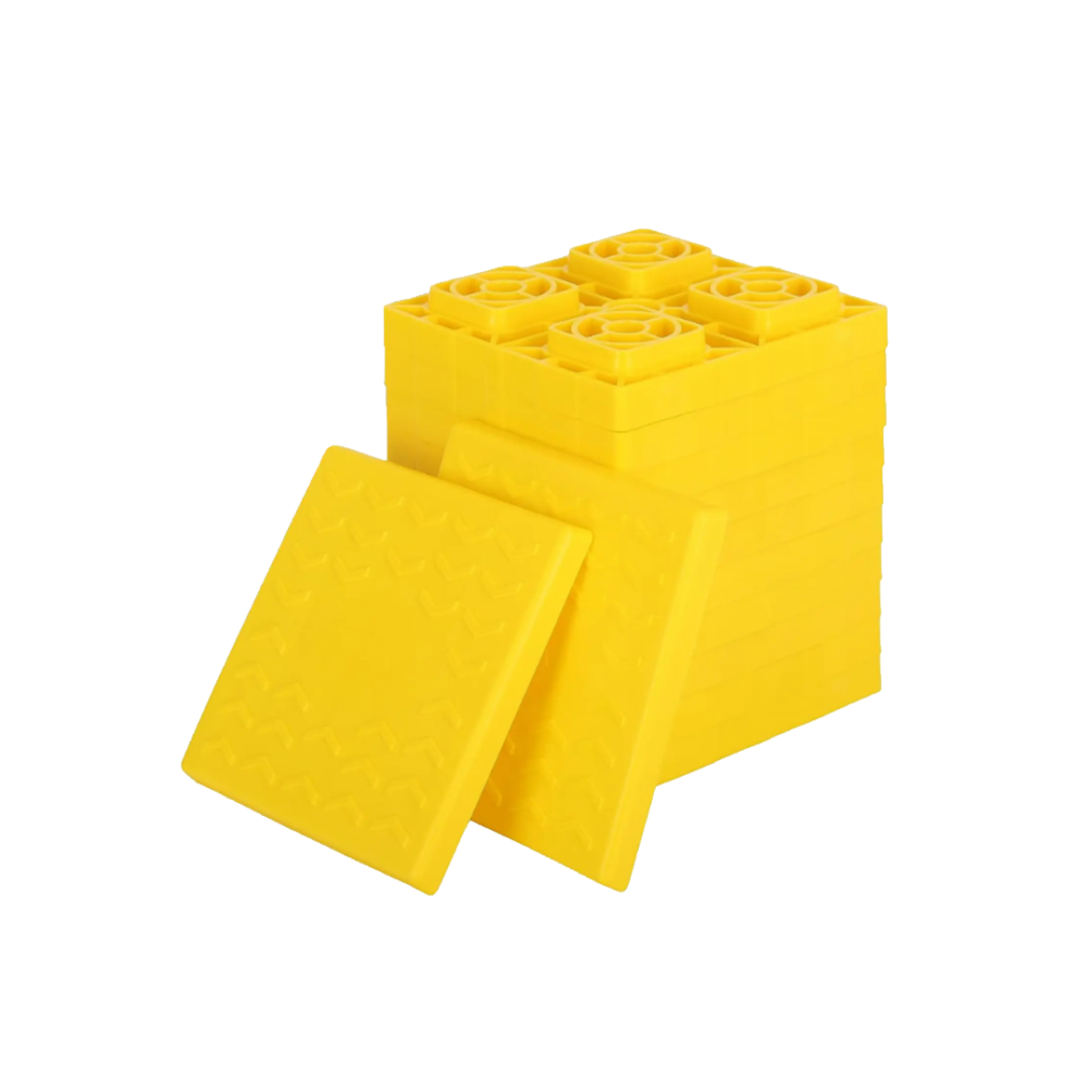 Stapelblokken voor Caravan & Camper – Stevige Ondersteuning voor Wielen & Steunpoten 10stuks + 2 bovenstuk + hoes Stapelblokken voor Caravan & Camper – Stevige Ondersteuning voor Wielen & Steunpoten 10stuks + 2 bovenstuk + hoes