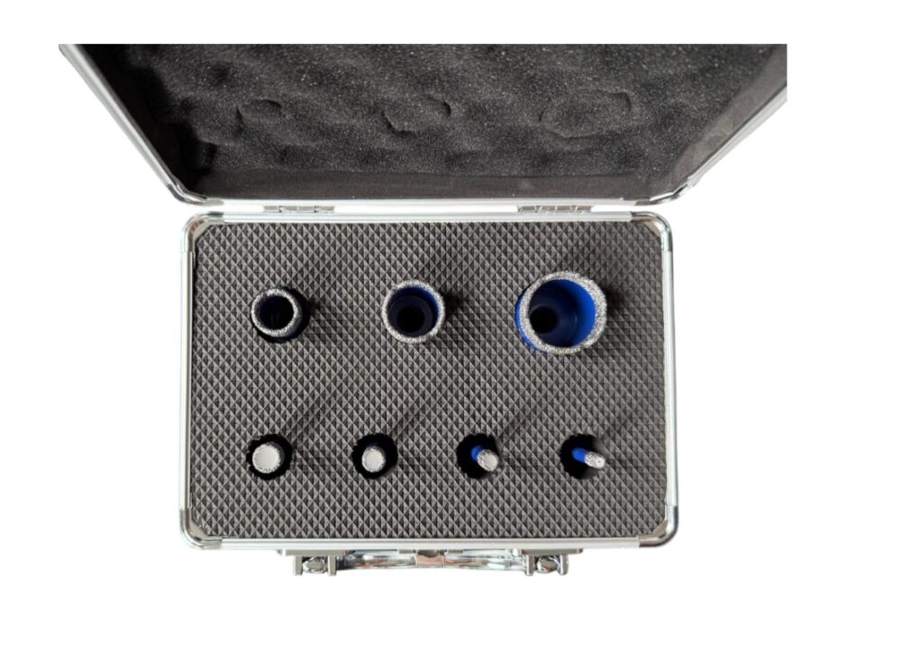 3 Germat Diamant Droogboor Set 7-Delig – 6 | 8 | 10 | 12 | 20 | 27 | 35 mm – Incl. M14-naar-Accutol-Adapter