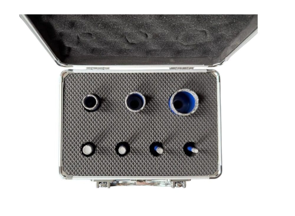 Germat Diamant Droogboor Set 7-Delig – 6 | 8 | 10 | 12 | 20 | 27 | 35 mm – Incl. M14-naar-Accutol-Adapter - Afbeelding 3