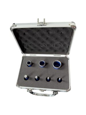 Germat Diamant Droogboor Set 7-Delig – 6 mm | 8 mm | 10 mm | 12 mm | 20 mm | 27 mm | 35 mm – Incl. M14-naar-Accutol-Adapter & Luxe Aluminium Koffer