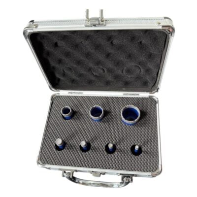 Germat Diamant Droogboor Set 7-Delig – 6 mm | 8 mm | 10 mm | 12 mm | 20 mm | 27 mm | 35 mm – Incl. M14-naar-Accutol-Adapter & Luxe Aluminium Koffer
