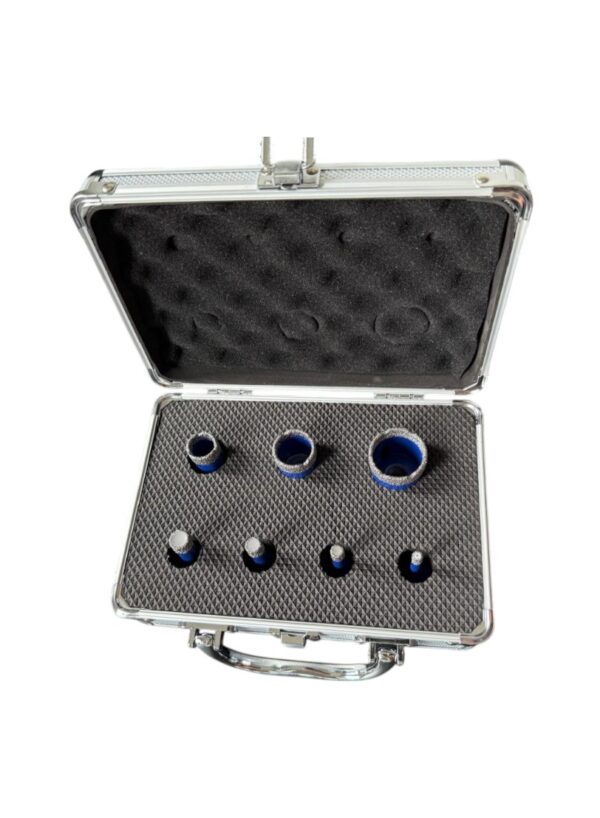 Germat Diamant Droogboor Set 7-Delig – 6 mm | 8 mm | 10 mm | 12 mm | 20 mm | 27 mm | 35 mm – Incl. M14-naar-Accutol-Adapter & Luxe Aluminium Koffer