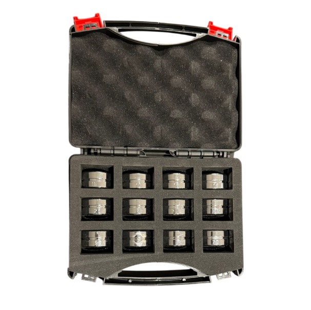 Klembekken set kabelogen 10–300 mm² (2 koffers) | Persbekken set | Krimpbekken voor hydraulische tang | Germat bekken | Kabelpers bekken | Persklem bekken | Bekkenkoffer | Bekkenset kabelpers