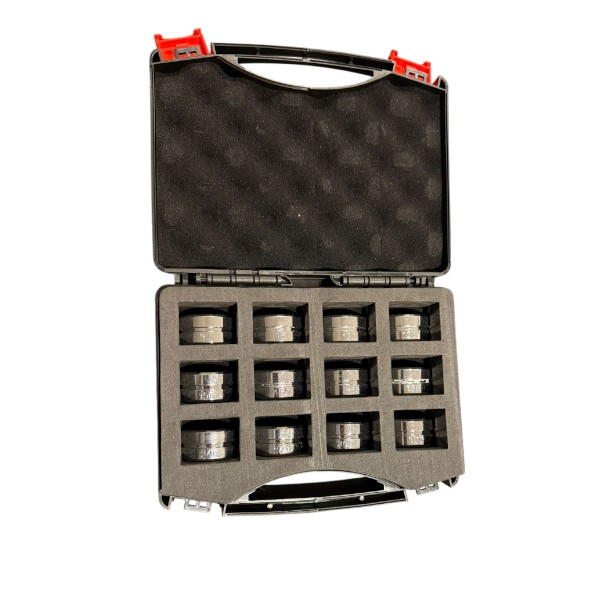 Klembekken set kabelogen 10–300 mm² (2 koffers) | Persbekken set | Krimpbekken voor hydraulische tang | Germat bekken | Kabelpers bekken | Persklem bekken | Bekkenkoffer | Bekkenset kabelpers