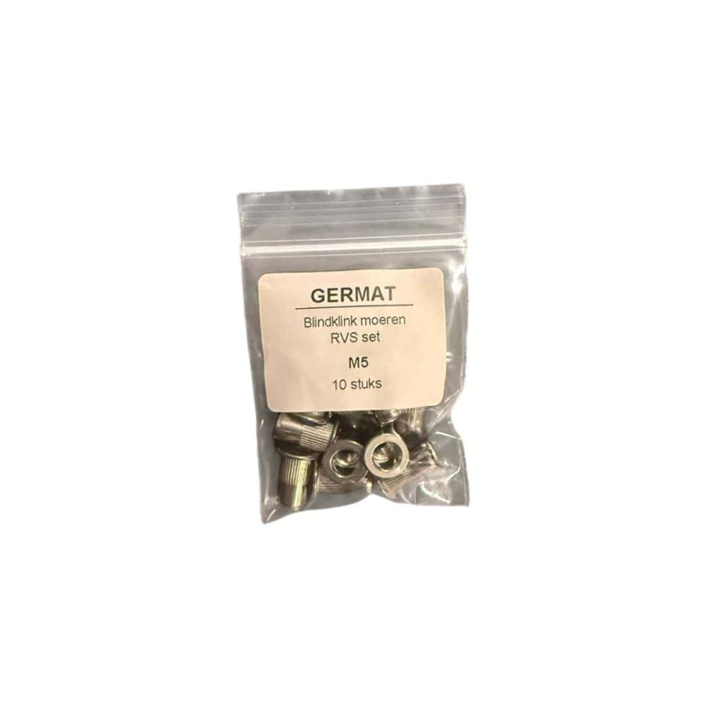 Blindklink moeren set M5 RVS 10 stuks