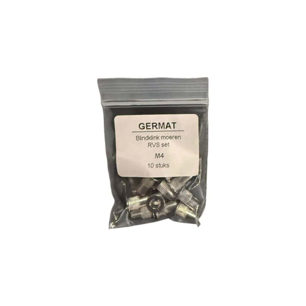 Blindklink moeren set M4 RVS 10 stuks