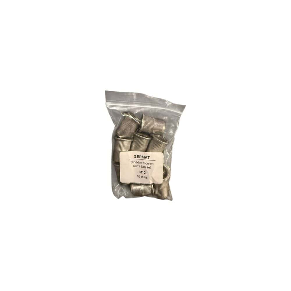 Blindklink moeren set M12 Aluminium 10 stuks
