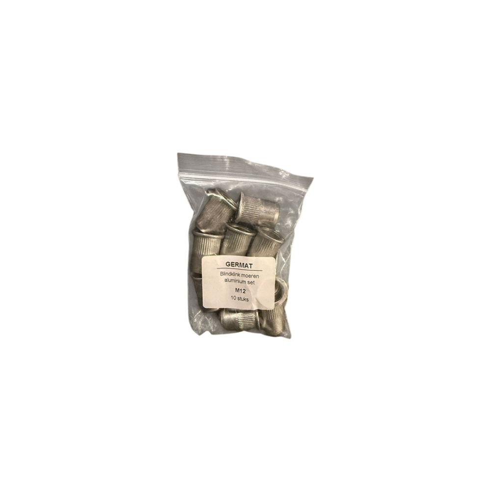 Blindklink moeren set M12 Aluminium 10 stuks