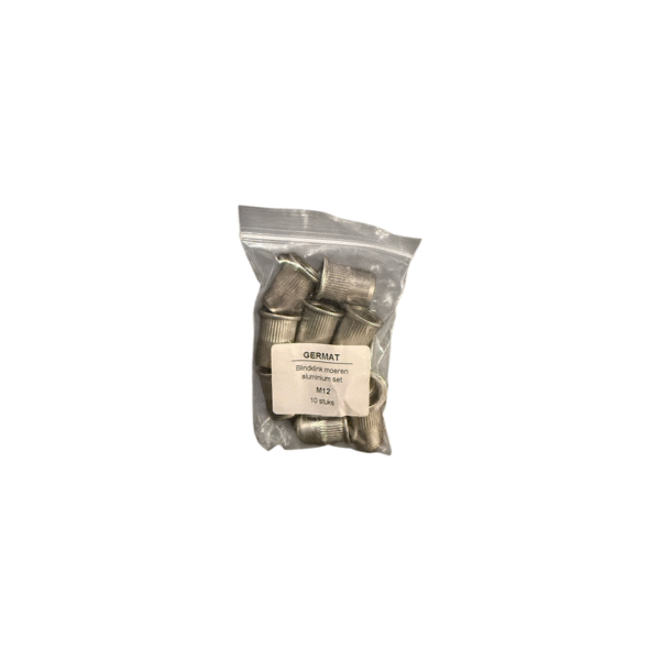 Blindklink moeren set M12 Aluminium 10 stuks