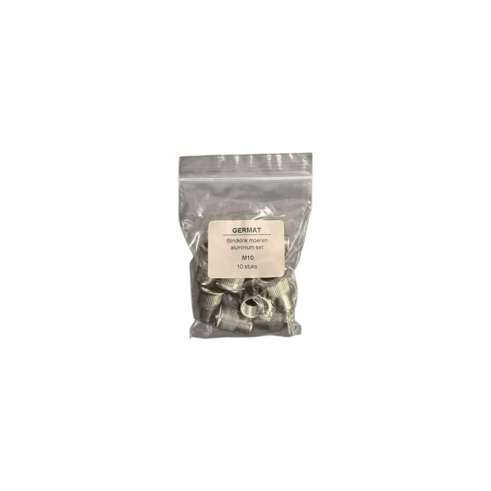 Blindklink moeren set M10 Aluminium 10 stuks