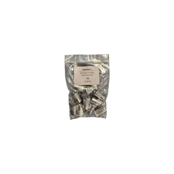 Blindklink moeren set M8 Aluminium 10 stuks