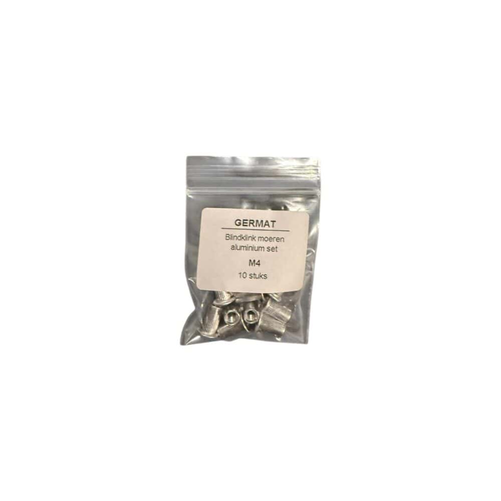 Blindklink moeren set M4 Aluminium 10 stuks