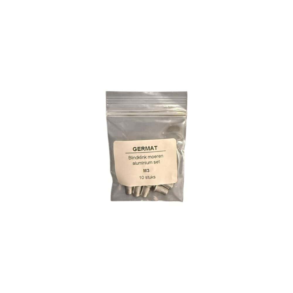 Blindklink moeren set M3 Aluminium 10 stuks