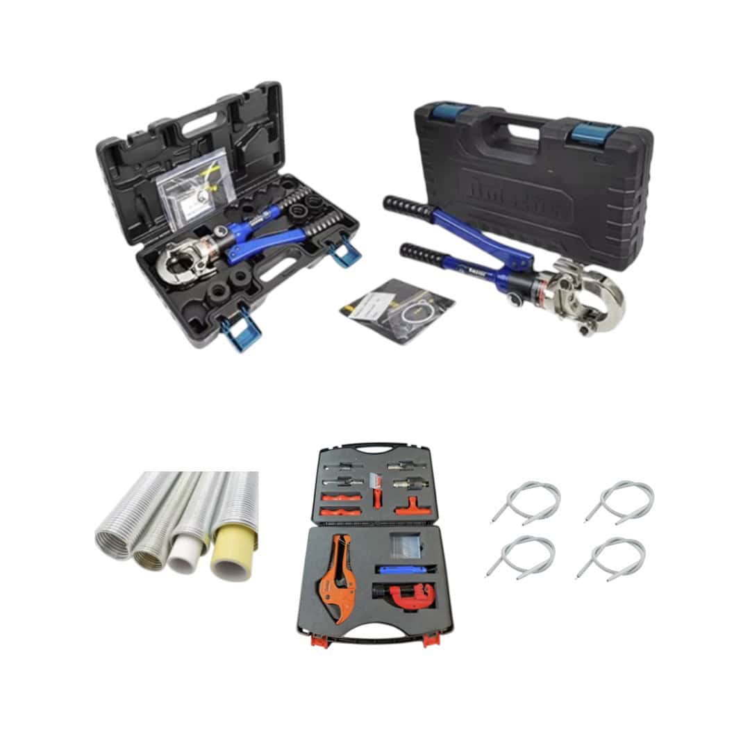 Germat Complete waterleiding gereedschap set inclusief ontbraam en knip set en inwendige en uitwendige buigveren