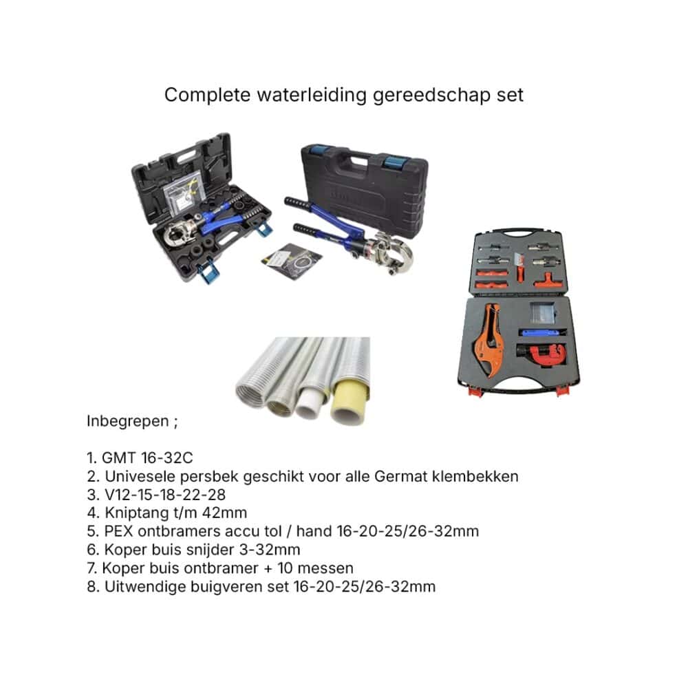 GMT-16-32-Complete-waterleiding-gereedschap-set-Incl-Uitwendige-Buigveren-V-SET